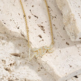 Love Letter Necklace Set with Zircon Inlay Sterling Silver S925 Jewelry