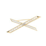 X Brooch Zircon Corsage Suit Pin Accessory for Women