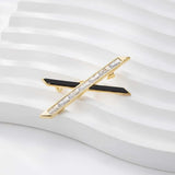 X Brooch Zircon Corsage Suit Pin Accessory for Women