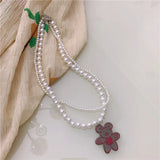 Sweet Beaded Bear Pendant Lady Necklace