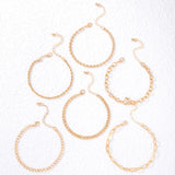 Geometric Bead Chain Anklet for Women Street Style