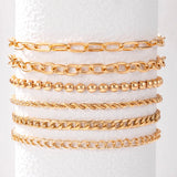 Geometric Bead Chain Anklet for Women Street Style