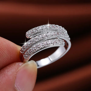 Platinum Plated Zircon Ring Women Jewelry