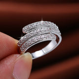 Platinum Plated Zircon Ring Women Jewelry