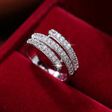 Platinum Plated Zircon Ring Women Jewelry