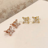 Square Flower Earrings Jewelry Women's