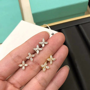 Square Flower Earrings Jewelry Women's