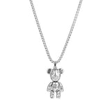 Bear Pendant Titanium Steel Necklace Hip Hop Couple Sweater Chain Bracelet