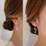 Women's Pearl Yarn Long Earrings Engagement Party Jewelry Gift