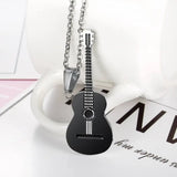 Music Guitar Pendant Titanium Steel Necklace Men Women Gift Hip-Hop Jewelry