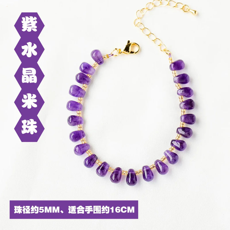 Natural Amethyst Stone Bracelet for Women Temperament Adjustable Bracelets