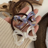 Pearlescent Floral Bow Tie Hair Ties for Women