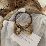Pearlescent Floral Bow Tie Hair Ties for Women