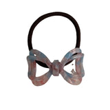 Pearlescent Floral Bow Tie Hair Ties for Women