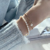 Freshwater Pearl Bracelet Set Adjustable Chain Hand Jewelry