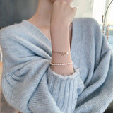 Freshwater Pearl Bracelet Set Adjustable Chain Hand Jewelry