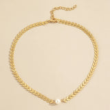 Golden Silver Fishbone Chain Neck Party Jewelry