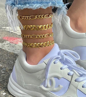 Thick Chain Geometric Anklet for Women