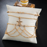Fringe Chain Star Pendant Anklet for Street Style