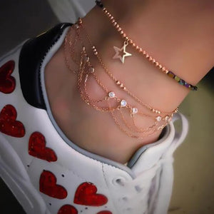 Fringe Chain Star Pendant Anklet for Street Style