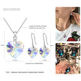 Rainbow Heart Pendant Necklace Earrings Set for Women