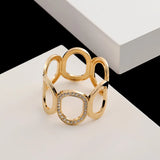 Rhinestone Open Cuff Bangles Hyperbole Bracelets Wide Metal Bracelets