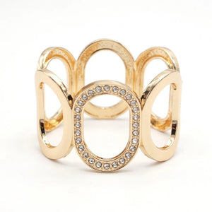 Rhinestone Open Cuff Bangles Hyperbole Bracelets Wide Metal Bracelets