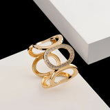 Rhinestone Open Cuff Bangles Hyperbole Bracelets Wide Metal Bracelets