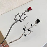 Rose Branch Flower Hairpin Retro Headwear Hair Accessories Jewelry Gift