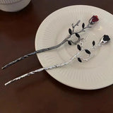 Rose Branch Flower Hairpin Retro Headwear Hair Accessories Jewelry Gift