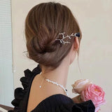 Rose Branch Flower Hairpin Retro Headwear Hair Accessories Jewelry Gift