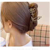 Rose Hollow Hair Clips Metal Shark Grab Clip Hair Accessories