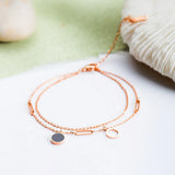 Rose Shell Beach Thin Anklet Jewelry Double Layers Foot Anklet