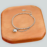Round Pendant Smiley Bracelets Women Gift Retro Silver Expression