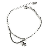 Round Pendant Smiley Bracelets Women Gift Retro Silver Expression