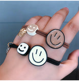 Smiling Face Hair Rope Female Rough Tie Ponytail Ins Hair Ring Net Red