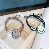 Smiling Face Hair Rope Female Rough Tie Ponytail Ins Hair Ring Net Red