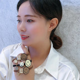 Smiling Face Hair Rope Female Rough Tie Ponytail Ins Hair Ring Net Red