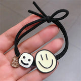 Smiling Face Hair Rope Female Rough Tie Ponytail Ins Hair Ring Net Red