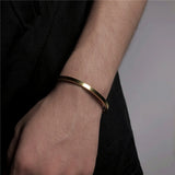 Stainless Steel C-shape Bracelet Men Couples Matching Charm Cuff Bangle