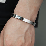 Stainless Steel C-shape Bracelet Men Couples Matching Charm Cuff Bangle