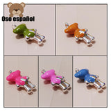 Colorful Enamel Bear Pendant - S925 Sterling Silver