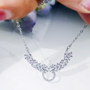 925 Silver Angel Wings Necklace with Zircon AAAA