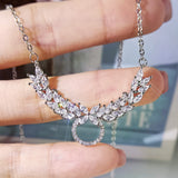 925 Silver Angel Wings Necklace with Zircon AAAA