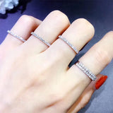 Tibetan Silver CZ Zirconia Stackable Wedding Band Jewelry