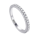 Tibetan Silver CZ Zirconia Stackable Wedding Band Jewelry