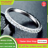 Tibetan Silver CZ Zirconia Stackable Wedding Band Jewelry