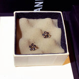 Geometric Round Earring for Women Rhinestone Crystal Stud Earrings