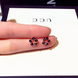 Geometric Round Earring for Women Rhinestone Crystal Stud Earrings