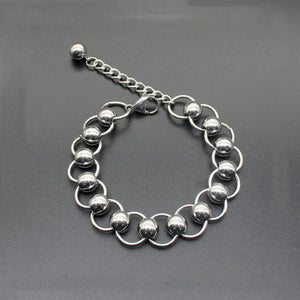 Titanium Steel Round Bead Bracelet Stainless Steel Bracelet
